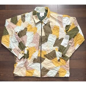 Rare Find RAGA Dabeet Patchwork Zip Up Jacket XL Mens